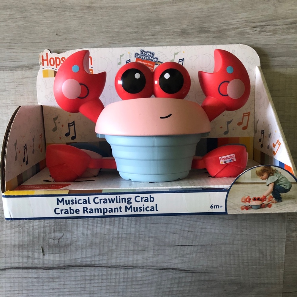 Hopscotch Lane Musical Crawling Crab Toy - Pink & Red
